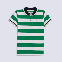 GREEN AND WHITE STRIPPER POLO