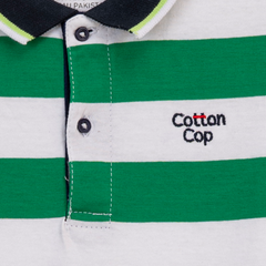 GREEN AND WHITE STRIPPER POLO