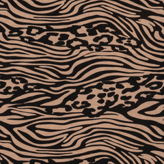 BROWN TIGER STRIPE TEE