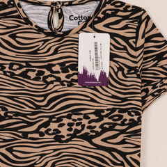 BROWN TIGER STRIPE TEE