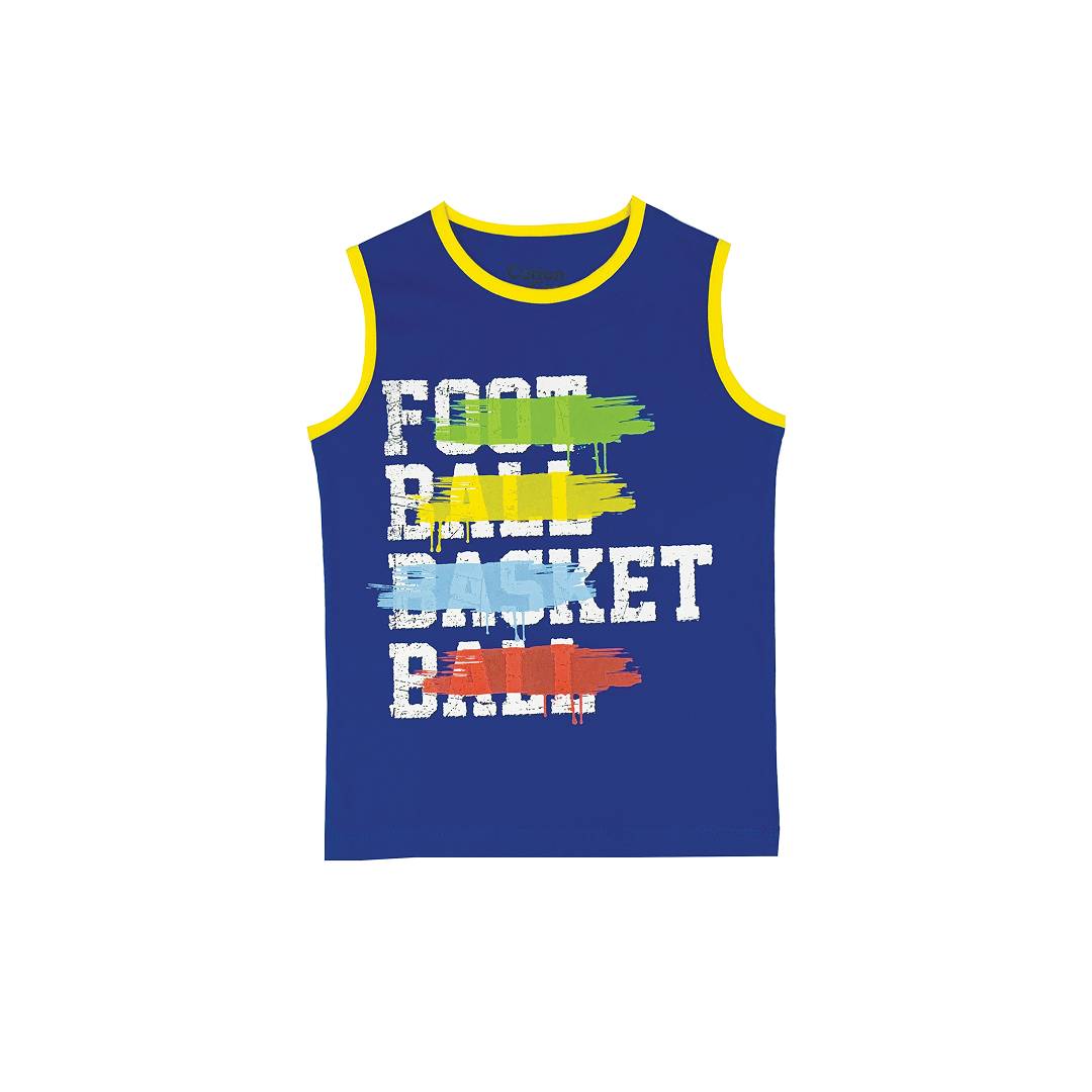 BOYS REGULAR FIT BLUE TANK TOP