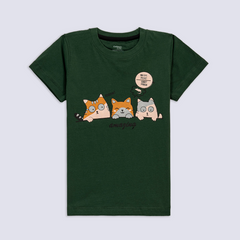 CUTE 3 CATS PRINTED TEE