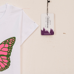 PINK BUTTERFLY ART PRINTED TEE
