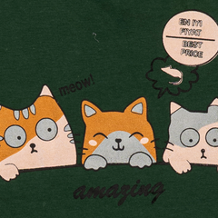 CUTE 3 CATS PRINTED TEE