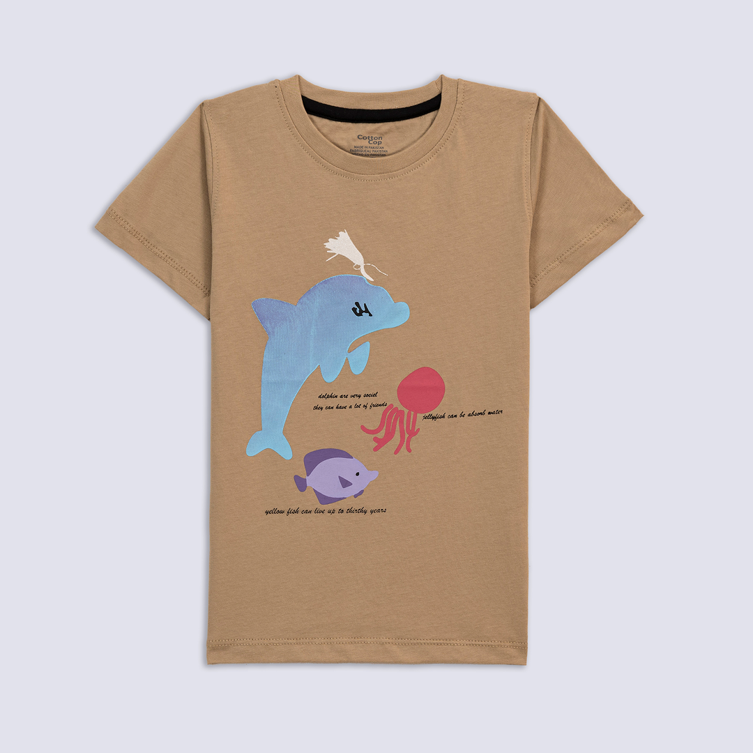 DOLPHIN PRINT TEE FOR GIRLS