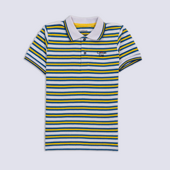 BLUE AND WHITE STRIPPER POLO