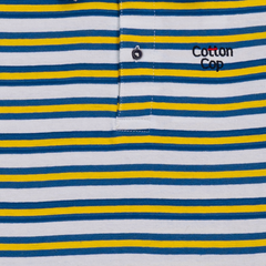 BLUE AND WHITE STRIPPER POLO
