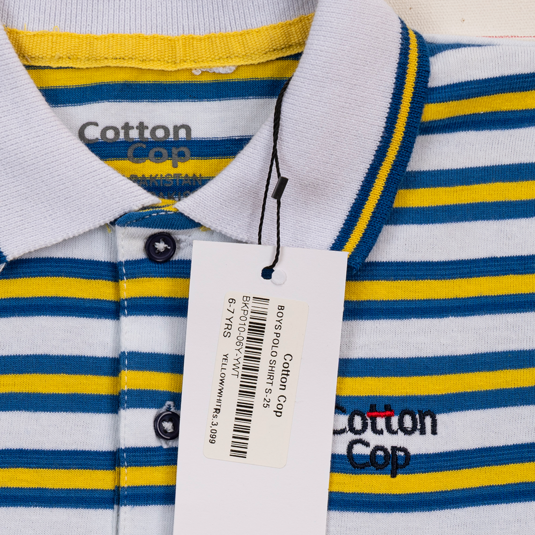 BLUE AND WHITE STRIPPER POLO