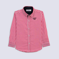 BOYS CHECKED PINK CASUAL SHIRT