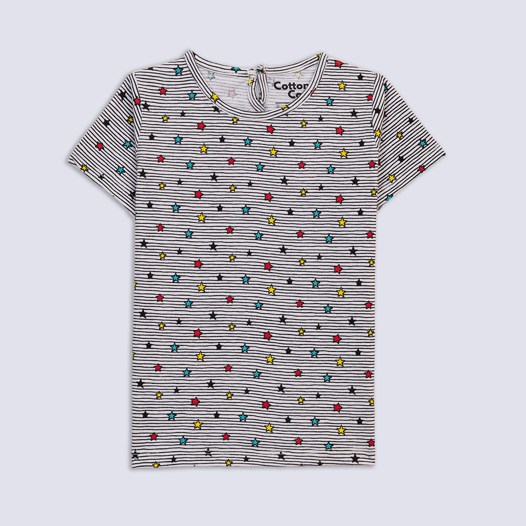 ALL OVER PRINTED GREY TEE