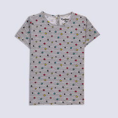 ALL OVER PRINTED GREY TEE