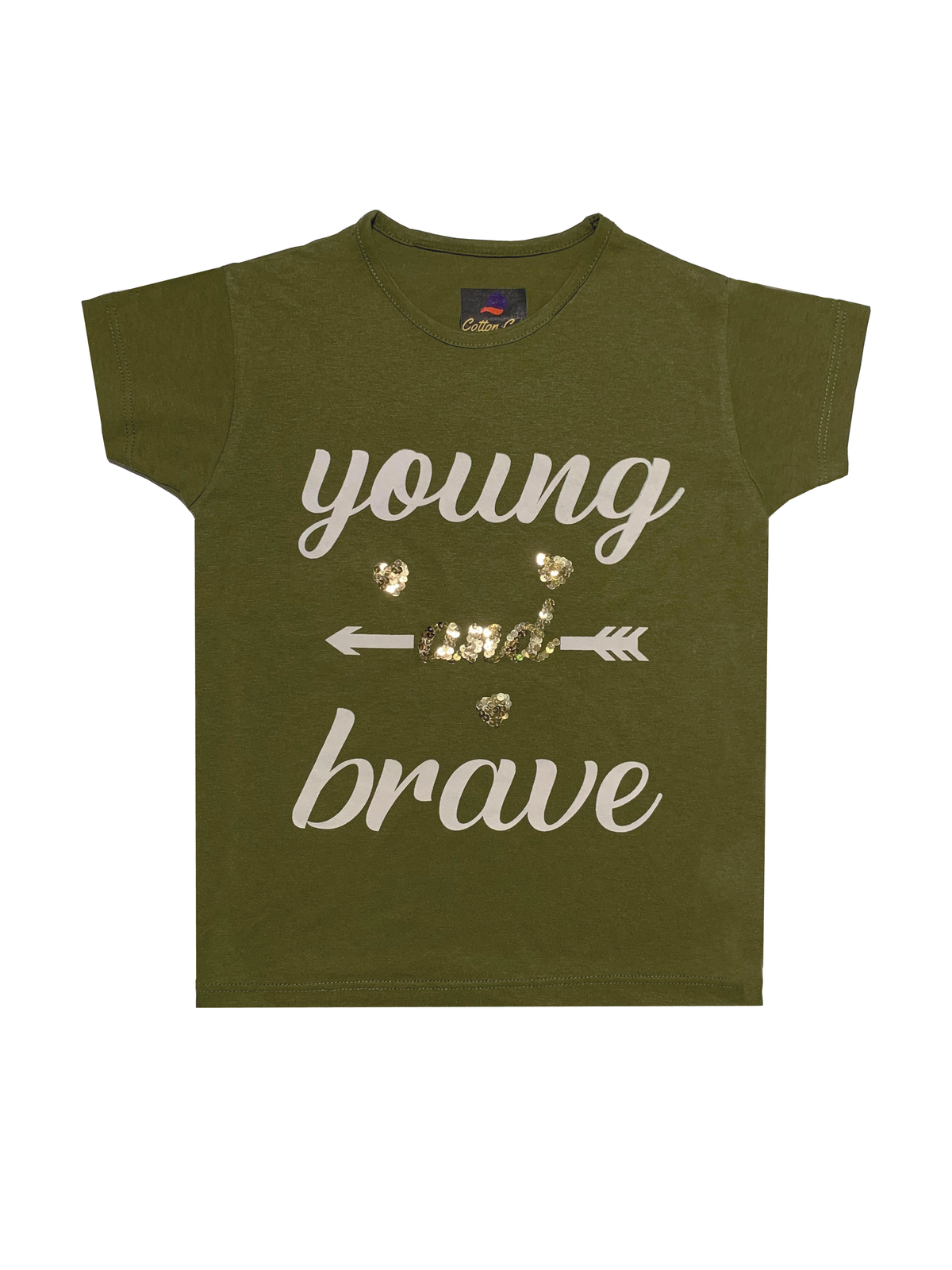 GIRLS YOUNG AND BRAVE GRAPHIC TEE