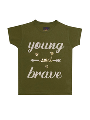 GIRLS YOUNG AND BRAVE GRAPHIC TEE